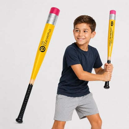 Pencil Bat - Novelty Backyard Baseball Games Gift - Youth Metal Baseball Bat - 2 5/8" Aluminum Barrel with Balanced Weight and Durable Finish - size: 31" 21oz