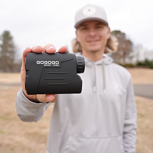 Gogogo Sport Vpro GS03 Laser Golf/Hunting Rangefinder, 1000/1200 Yards Laser Range Finder with 6X Magnification Ultra-Clear View, Lightweight, Slope, Pin-Seeker & Flag-Lock & Vibration