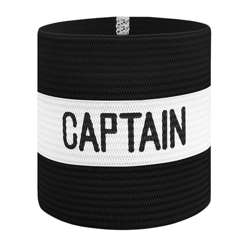 Classic Captain's Armband for Soccer Training, Adults & Youths Elastic Arm Band Captain Armbands Team Sports Accessories - color: Black, size: Adult