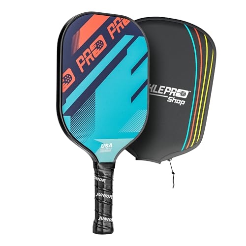 PicklePro Pickleball Paddles with Cover – Lightweight Fiberglass Pickleball Paddle for Kids, Youth & Beginners, Cushioned Grip, 13mm Honeycomb Core, Indoor & Outdoor Racket, USAP Approved
