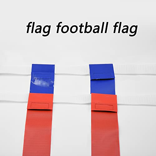 Flag Football Set - 14 Durable Belts with 42 Flags, Bonus 4 Cones and 1 Drawstring Bag (21 Red and 21 Blue) for Youth & Adults