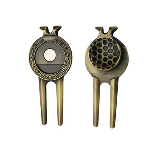 Golf Divot Repair Tool with Golf Club Skull Ball Marker Golf Gift for Golfer (Skull)