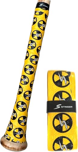 Stinger Sports Premium Polymer Bat Grip (Baseball and Softball) - color: 3-Pack: Nuclear/I Hit Nukes/Black