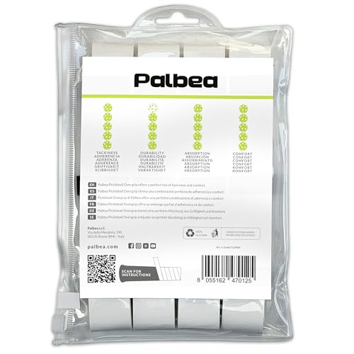 Pickleball OverGrip Tape - Pack of 3/6/12/22/60 - Extra Tacky White Pickleball Grip Tape - High Sweat Absorption & Non-Slip Soft Touch. Accessories Designed to Enhance Your Pickleball Paddle Grip Tape - style: 12-pack White