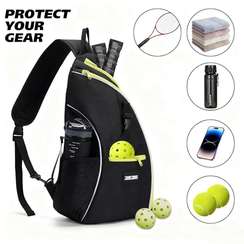 Pickleball Bag, Pickleball Backpack with Water Bottle Holder for Men and Women - color: green