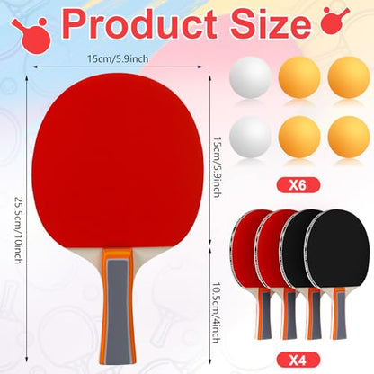 Liliful Table Tennis Rackets Set with Table Tennis Balls and Storage Bags for Indoor Outdoor