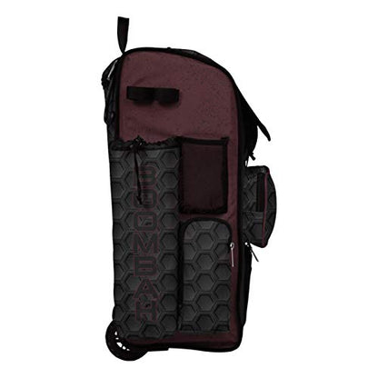 Boombah Rolling Superpack 2.0 3DHC Baseball/Softball Gear Bag - 23-1/2" x 13-1/2" x 9-1/2" - Multiple Colors - Telescopic Handle and Holds 4 Bats - Wheeled Version - color: Black/Maroon