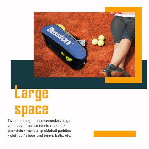 Senston Tennis/Badminton Racket Bag,Single Shoulder Racket Bag Racquet Bag,Waterproof And Dustproof. - color: Blue