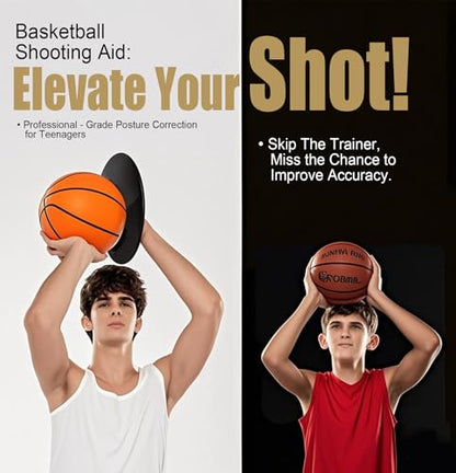 Basketball Shooting Trainer - Adjustable Hand Placement Corrector Eliminate Off-Hand Interference with Bonus 5.3" Shooting Aid - Basketball Training Equipment Accessories - size: Small-Medium
