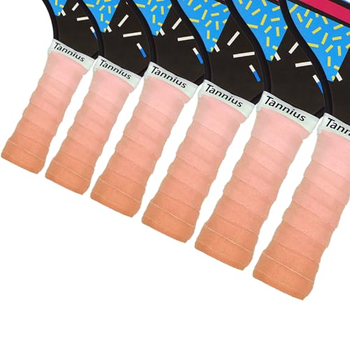 Pickleball Paddle Grip Tape, 6 Pack Pre-Cut Pickleball Grips, Absorbent and Enhanced Pickleball Paddle Overgrip Tape(Gradient Color) (Orange) - color: Orange