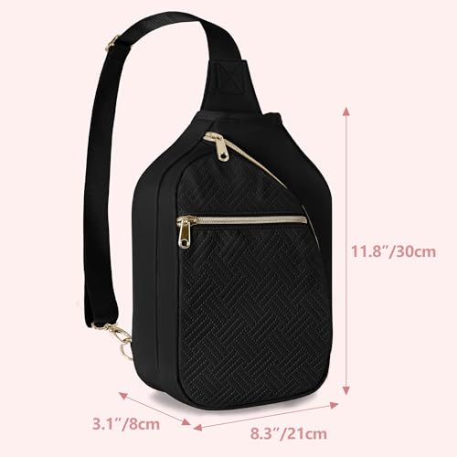 Women's Pickleball Bag - Sling Paddle Bag with Patent Design - color: Black