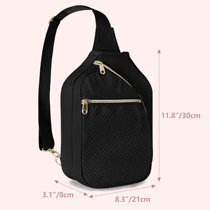 Women's Pickleball Bag - Sling Paddle Bag with Patent Design - color: Black