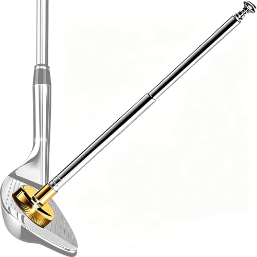 Golf Alignment Rods, Golf Alignment Stick Corrector Lie Angle Tool, Golf Swing Training Aids Aiming Stick - Golf Club Face Aim, Visualize and Align Your Golf Shot - color: Gold