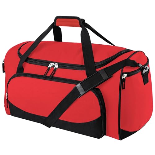 Uarition Gym Duffle Bag for Women - 55L Red Large Duffel Bags for Sports, Workout, Traveling, Durable Heavy Duty Duffel Gear Bag - color: Red
