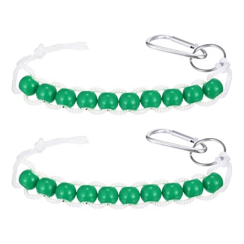 Golf Beads Counter, Golf Ball Beads Bracelet Count Stroke Score Acrylic Sports Keeper Putting with Hook for Golfer - color: Dark Green