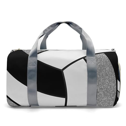 Personalized Custom Volleyball Gray Print Travel Duffel Bag Large Capacity Multifunctional Sports Daypack with Name - color: Volleyball 4
