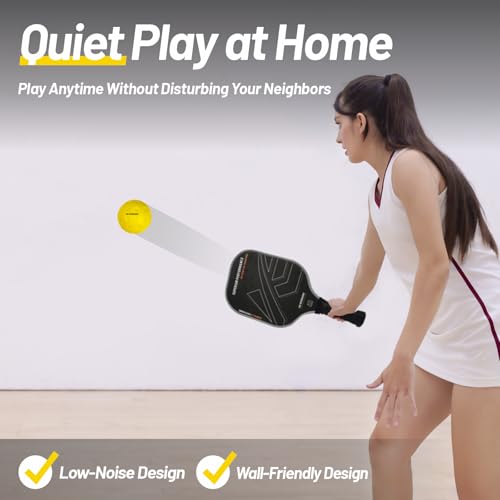 Silent Pickleball Balls - Quiet Practice for Indoor & Outdoor | Pro Foam, 40 Holes | Real Feel Like Traditional Pickleballs | USAPA Standard Bounce | 4-Pack + Bonus Mesh Bag - color: Yellow