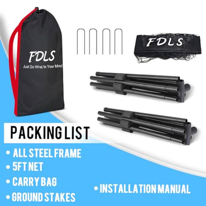 FDLS Portable Small Pickleball Net for Driveway Backyard,with Carry Bag for Indoor Outdoor, for All Levels, Easy Set up - style: 5FT Black