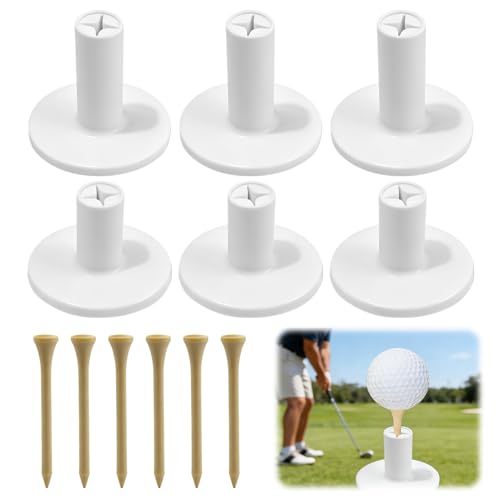 12 Pack Rubber Golf Tees for Mats, 2-Height Cross Base Non-Slip Design Practice Tees for Indoor Outdoor Driving Range and Simulator, for Golf Enthusiasts Home Practice and Training Aids