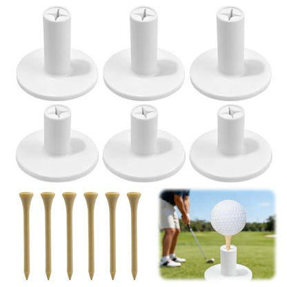 12 Pack Rubber Golf Tees for Mats, 2-Height Cross Base Non-Slip Design Practice Tees for Indoor Outdoor Driving Range and Simulator, for Golf Enthusiasts Home Practice and Training Aids