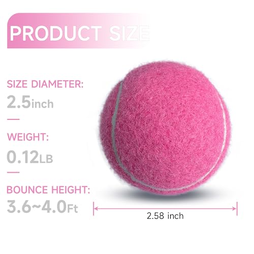 Tennis Balls, 4 Pack Training Tennis Balls – Practice Balls for Beginners & Playing Balls for Dogs - color: Pink