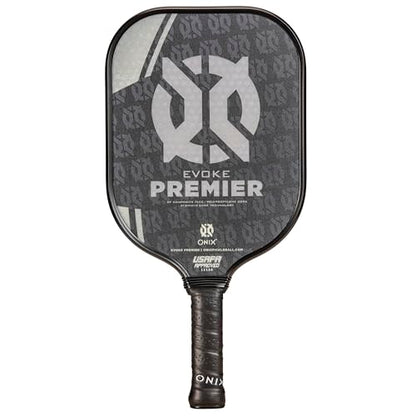 Onix Evoke Premier Professional Tournament Pickleball Paddle Composite Face Impact Paddle Shape - color: Black, size: Medium, style: 14mm