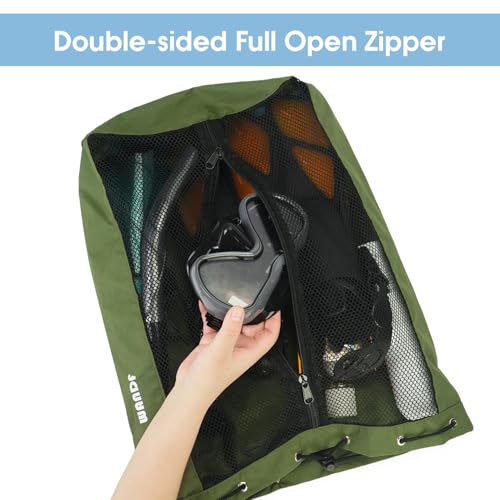 WANDF Swim Bag Mesh Drawstring Backpack Beach Backpack for Swimming, Gym, and Workout Gear - color: Green