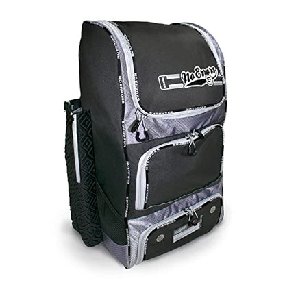 No Errors Top Pick Baseball Backpack for Kids - Heavy Duty Youth Baseball and Softball Bag with Fence Hooks - Dual Glove and Bat Compartments - color: Black