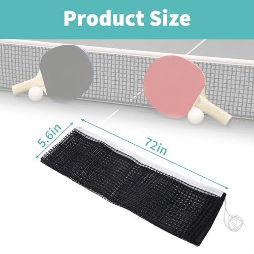 Ping Pong Net Replacement Compatible with Kettler Ping Pong Table-Nylon, Portable and Easy Setup,2 Pack,71"