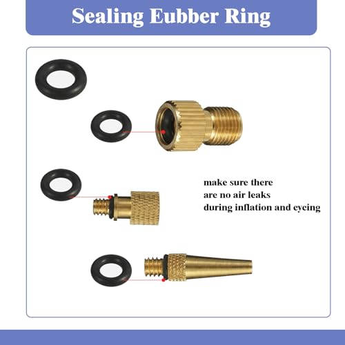 Valve Adaptor Tools, 25PCS Brass Bike Pump Adaptters,Ball Pump Needle, Balloon Inflatable Toys Nozzle Inflator Adapter, Air Pump Accessories for Standard Pump or Air Compressor (25)