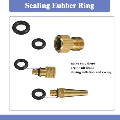 Valve Adaptor Tools, 25PCS Brass Bike Pump Adaptters,Ball Pump Needle, Balloon Inflatable Toys Nozzle Inflator Adapter, Air Pump Accessories for Standard Pump or Air Compressor (25)
