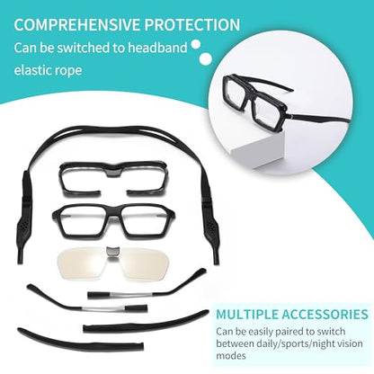 SooGree Sport Glasses for Men Women Basketball Football Sport Goggles Anti Fog Shock Collision Wearable Glasses - color: G8088-blacl Frame