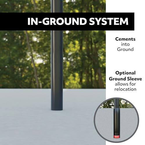 Lifetime NBA In-Ground Basketball Hoop, 50 Inch Shatterproof Fusion Backboard, Adjustable Height 7.5-10 Ft, Action Grip Adjust, Slam-It Rim