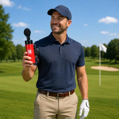 East/18 Aquabrush18 Golf Club Cleaner 4oz Pump Water Bottle Brush with Nylon Bristles, Retractor & Carabiner Clip | Lightweight, Durable & Leak-Resistant Cleaning - color: Red