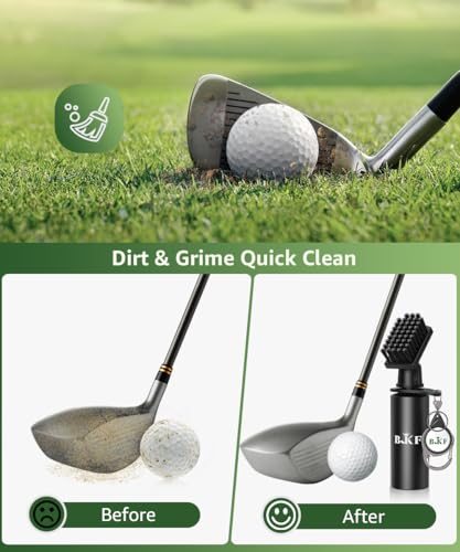 Golf Club Cleaner Brush Anti-Leak Bottle Holds 4.5 Ounces of Water with Gift Box for Club Grooves, Essentials Golf Accessories for Men, Best Golf Gifts for Men/Women (2)