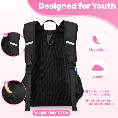 KAVIGOR Youth Baseball Bag, Softball Bag for Girls & Boys, Kids Tball Backpack with Shoes Compartment - color: Pink Camo