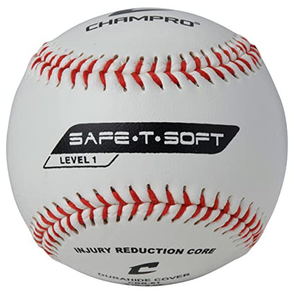 Champro Safe-T-Flight Baseball (White, 9-Inch) Pack of 12