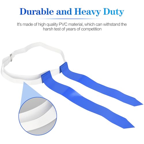 DkOvn Flag Football Set, Flag Football Belts with Flags, Easy Tear Away Belt for Youths, Adult Players of Flag Football - color: 28pcs(14 Blue+14 Red)