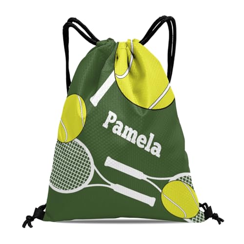 Tennis Ball Sport Player Number Forest Personalized Drawstring Backpack Sports Gym Bag Christmas Gift Party Goodie String Cinch Bag for Women Men - color: Option 54