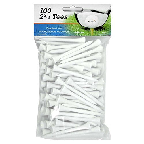 Intech 2-3/4 Inch Wooden Golf Tees, 100 and 500 Pack, Multiple Colors Available - color: White, style: 100 Count Bag