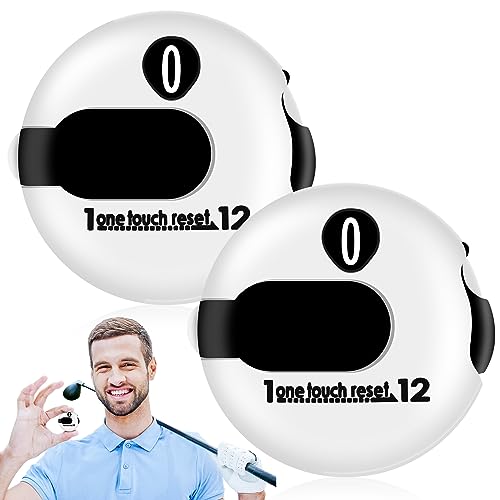 Weewooday 1.2 Inch Golf Score Counter for Women Men Mini Golf Stroke Counter Scoring Keeper up to 12 Shot to Scorekeeper Glove in(White) - color: White
