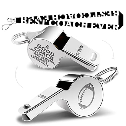 Whistle Thank You Football Gifts for Coaches Teachers Whistle Emergency Coach Referee Lifeguard Loud Whistle for Men Women Referees Coaches Sports Coaches Whistle with Lanyard Cheer Coach Gift.