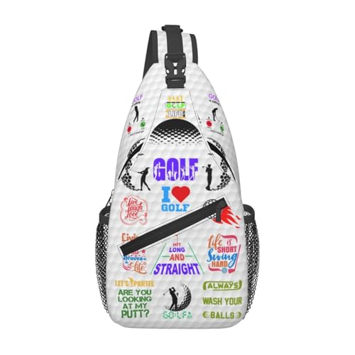 Golf Sling Backpack Sling Bag Crossbody Shoulder Bag Sport Purse Golf Chest Bag For Men Women - color: Golf
