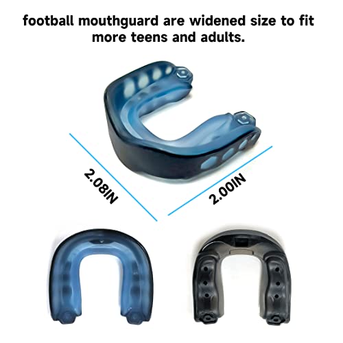 2 Pack Football Mouthguard,Youth Sports Mouth Guard for Braces,Football Mouthpiece with Strap for Youth and Adult,Sport Mouth Piece,Mouth Guard for Boxing, Lacrosse,Hockey,Rugby,Basketball, MMA - size: Youth