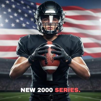 Official Size 9 Football, 2000 Series Collection, Premium Leather Construction, American Football with Ball Pump, College Regulation Size