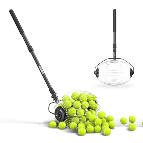 NEEWER Tennis Ball Pickleball Collector Roller, No Bending Over Quick Rolling Picker for Up to 40 Tennis Balls