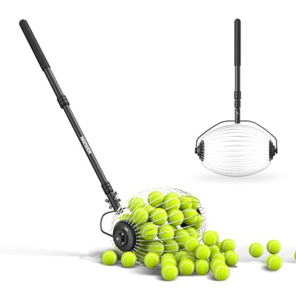 NEEWER Tennis Ball Pickleball Collector Roller, No Bending Over Quick Rolling Picker for Up to 40 Tennis Balls