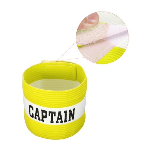 YOKIVE Captain Armband, Nylon Protective Arm Badge, Adjustable Flexibility, Great for Team Training Competitions - color: Yellow