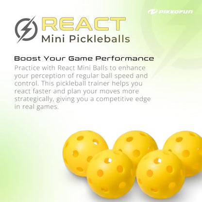 PIKKOFUN React Mini Pickleball Balls - 5 Pack Quiet Training Balls for Improve Hand Speed, Paddle Control and Accuracy