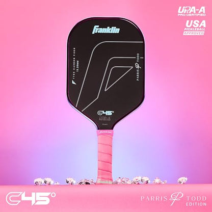Franklin Sports PRO Pickleball Paddles – C45 Carbon Fiber Series - Official USAP + UPA Approved – Pro Player Design - color: Parris Todd | Cotton Candy, size: 13.25 mm